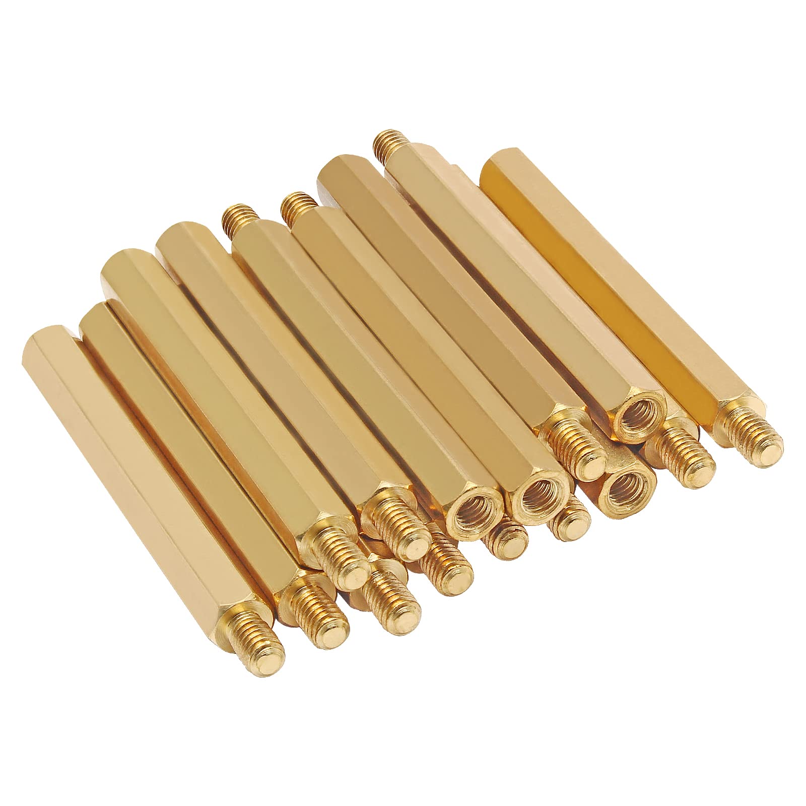 Augiimor 30Pcs Male to Female Brass Hex Standoff M4 x 50mm + 6mm Hexagonal Copper Column Male Female Thread Spacer Standoff Screw for Electronic Machine-image-49