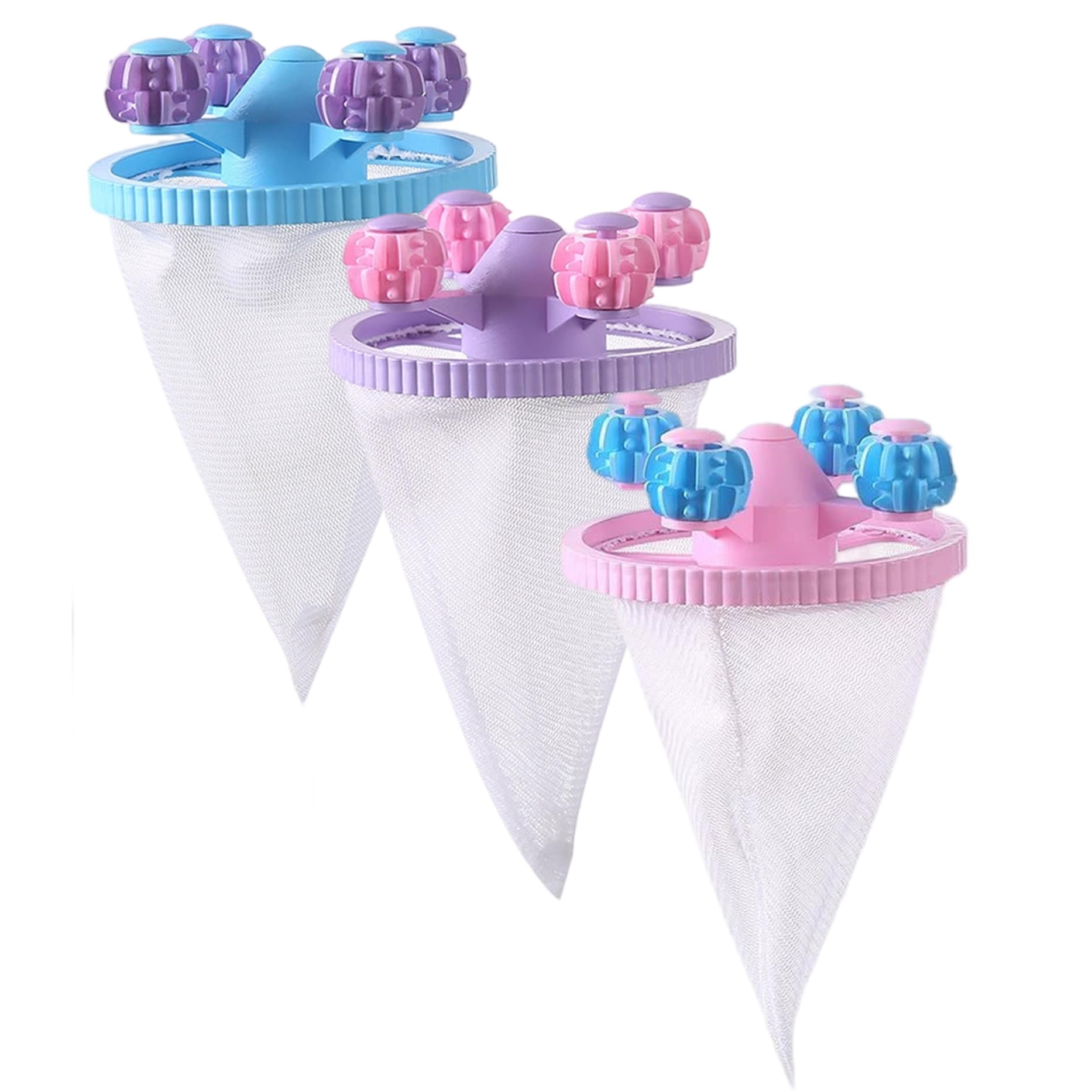 Faroby Pet Hair Remover for Laundry 3Pcs Efficient Floating Filtering Mesh Reusable PP Catcher