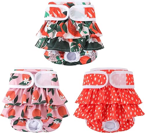 Pañales lavables para perras paquete de 3 pañales reutilizables de alta calidad altamente absorbentes pañales flexibles para cachorros pañales