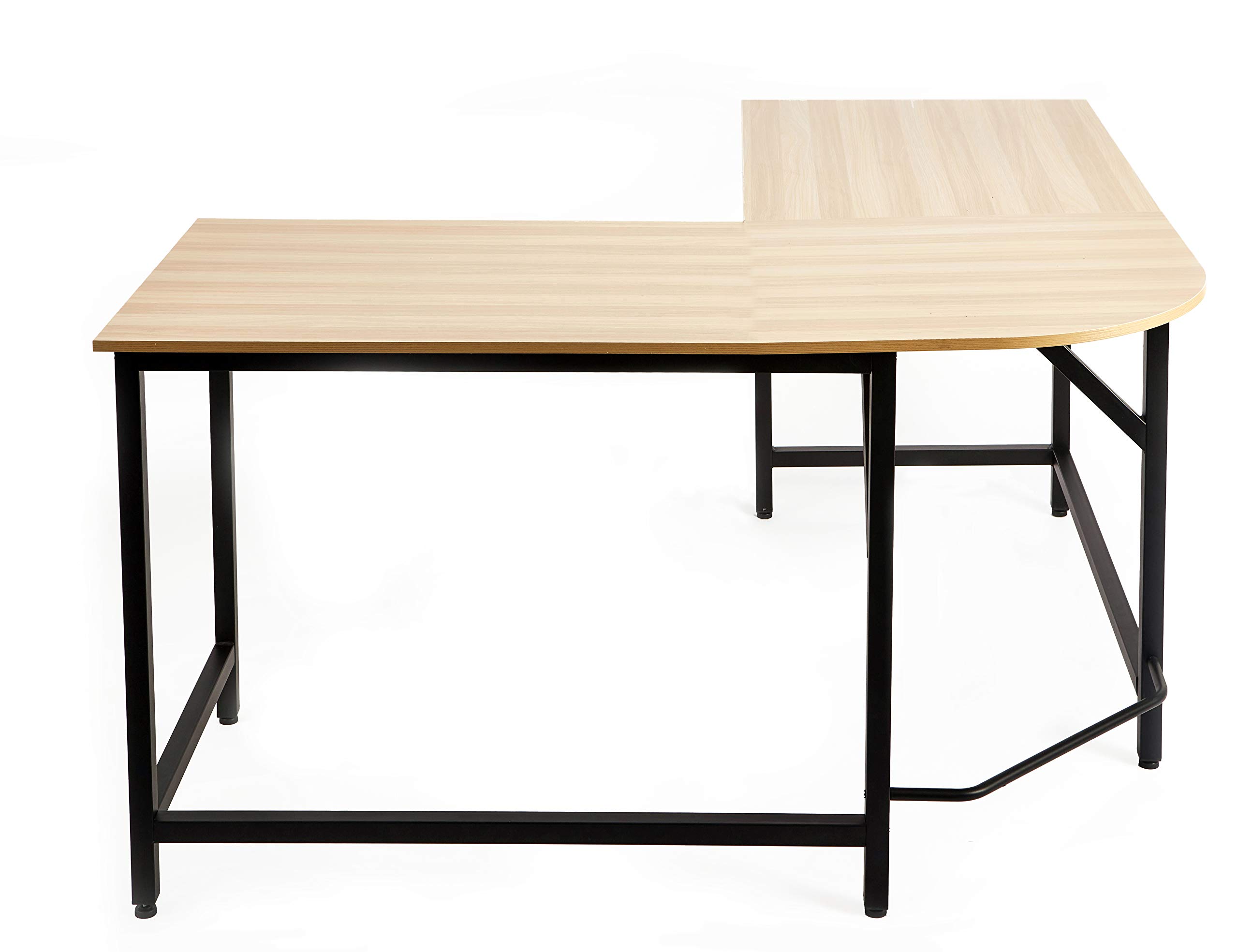 McNeil L-Shaped Corner Table 55"+55" Computer Desk Home Office Workstation PC Laptop Study Writing, Yellow