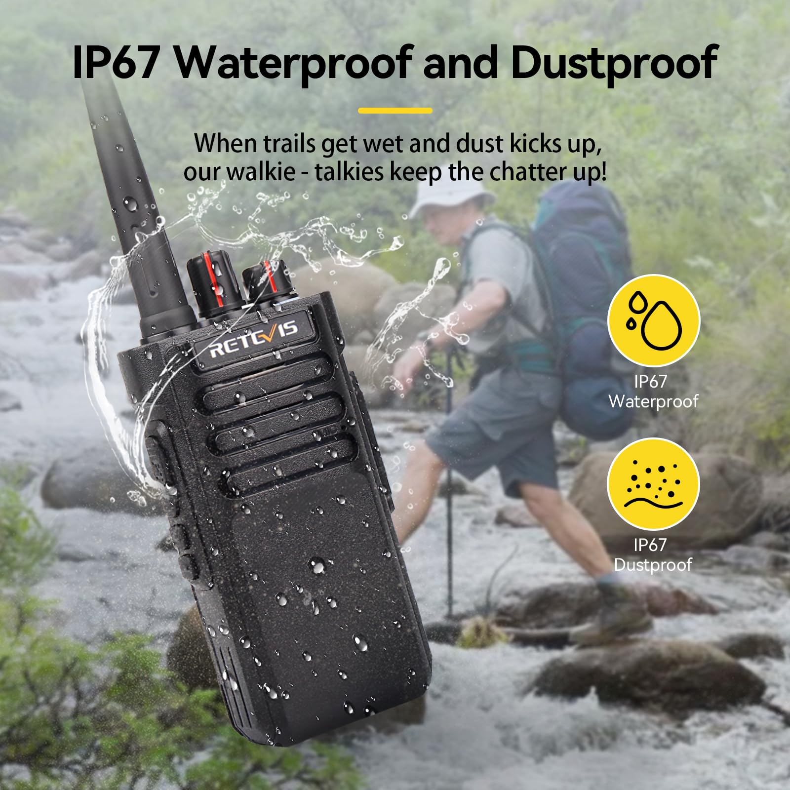 Retevis Radios Retevis RT29 2-Way Radios 4 Pack - Waterproof Speaker ...