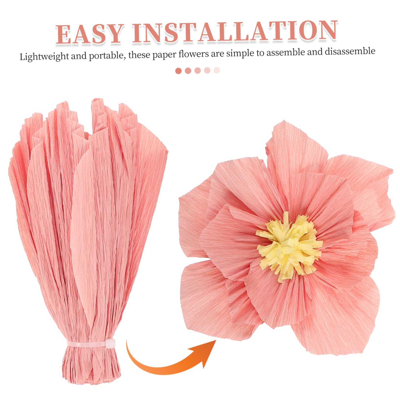 Ciieeo 24 Pièces Décoration Murale Fleurs Papier Crépon Lot de Fleurs Papier pour Mariage Anniversaire et Événements Décorations Faciles à Installer