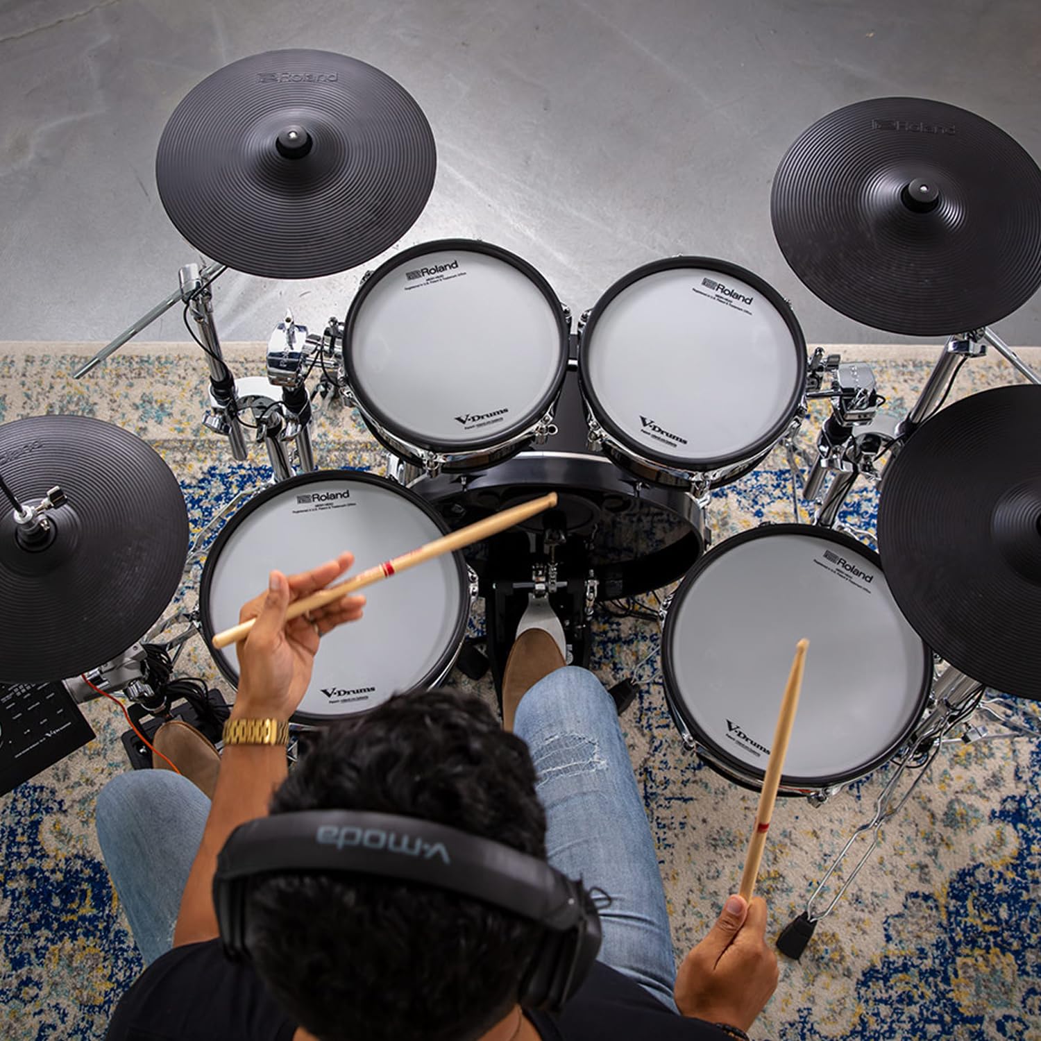 Roland E-Drum VAD307 Acoustic Design Kit elektronisches Schlagzeug mit keepdrum Kopfhörer