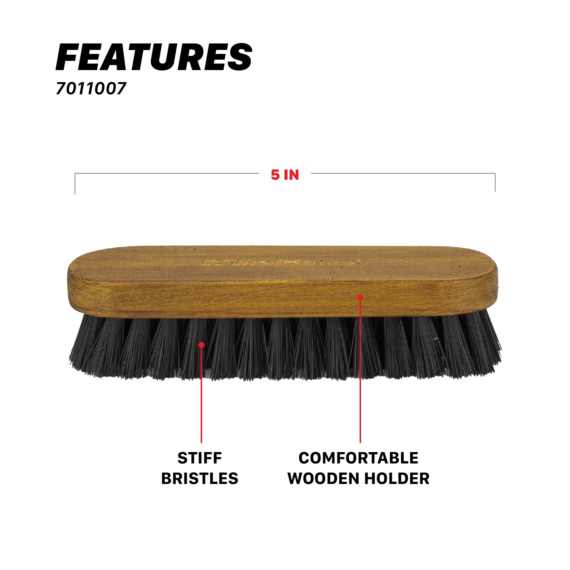 maxshine shinemaster piel brush- moldeado mango de madera y cerdas de nailon suave