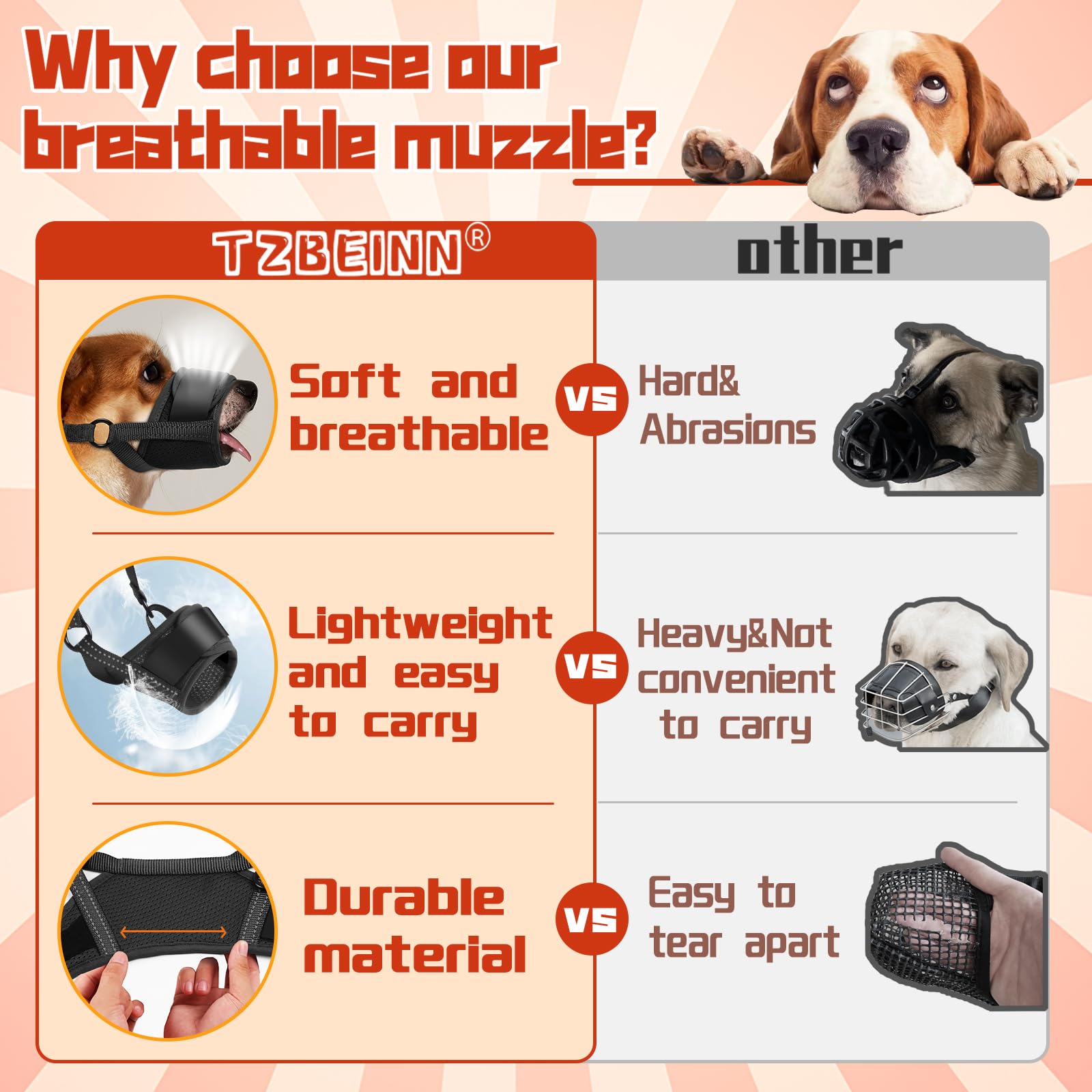 Bozal para perro, bozales de malla suave sin ladridos para perros de tamaño grande, antimasticación, bozal transpirable para pastor alemán, labrador y golden retriever, etc., apto para aseo