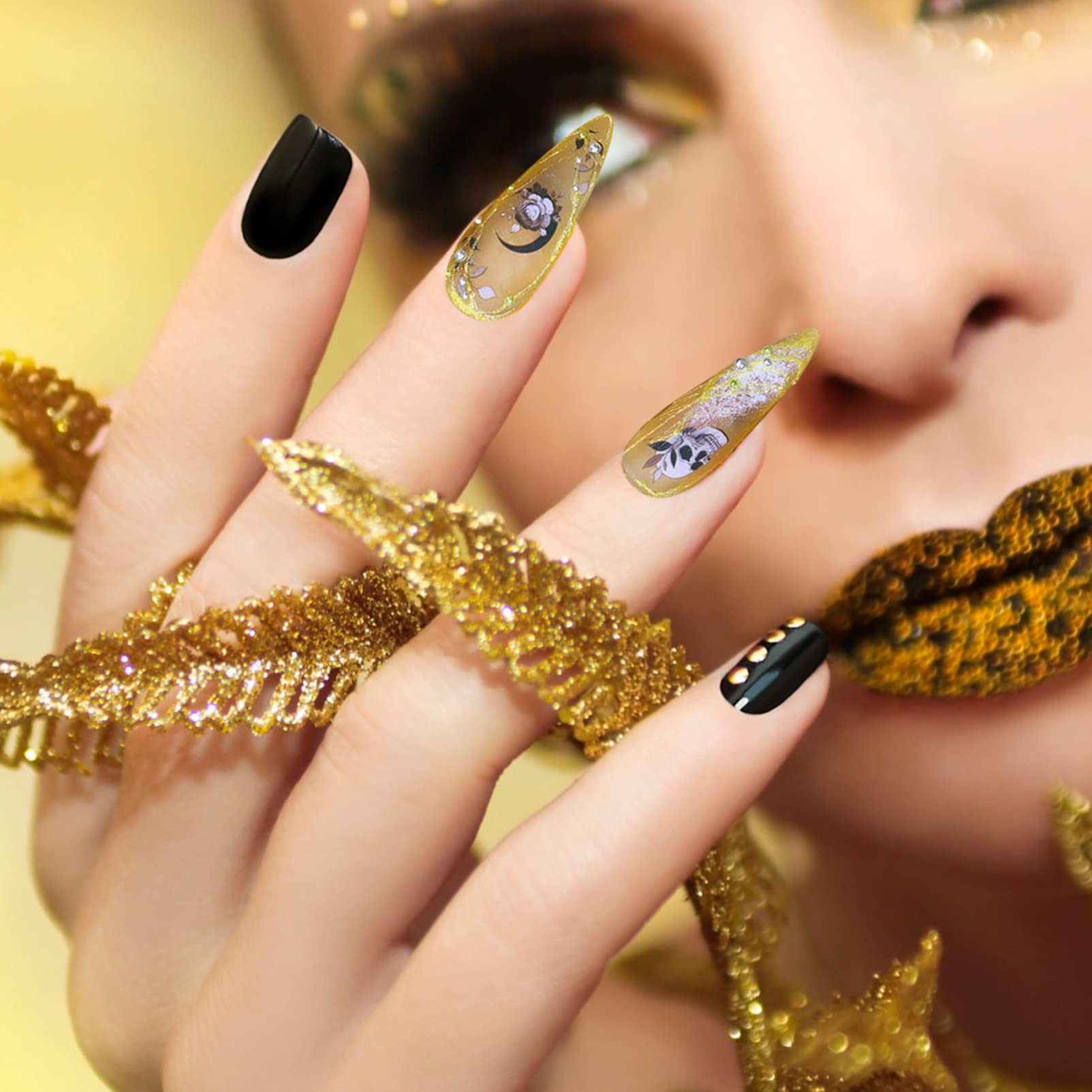 FRCOLOR 50fogli Adesivi Unghie e Stickers Per Nail Facile Applicazione Set Decorazioni Per Unghie e Ragazze