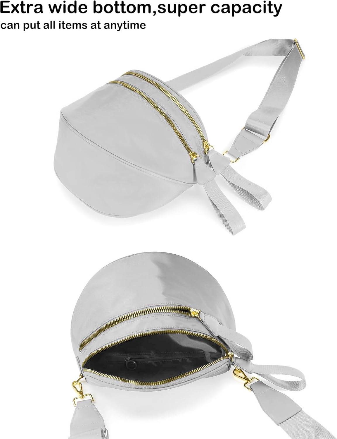 Spacious Nylon Crossbody Bag Bum Bag Handbags Wallets Purses Trendy Shoulder Bag for Women - Image 5