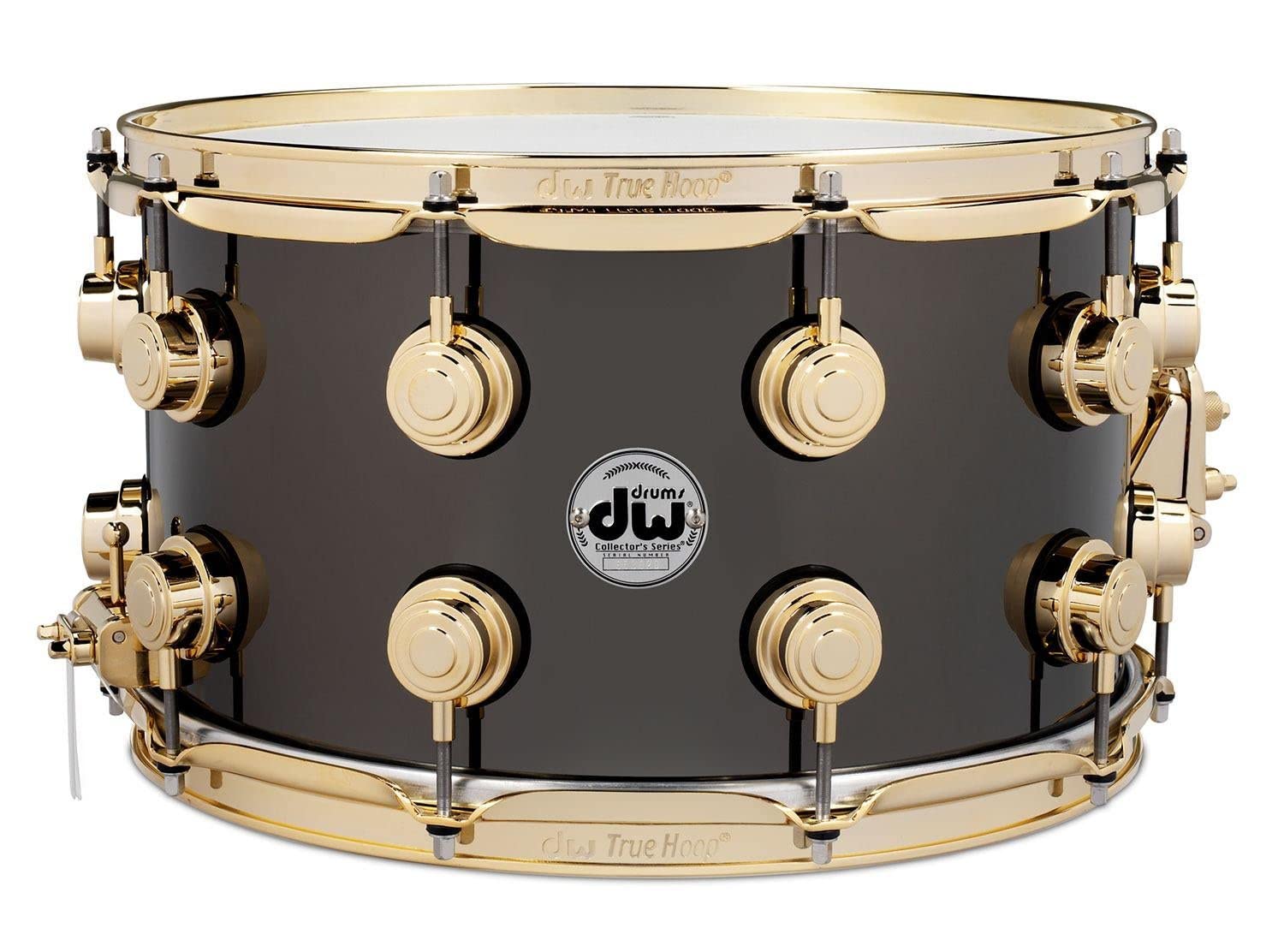 DW Collector's Series Brass 8 x 14-inch Snare Drum - Black Nickel with Gold Hardware