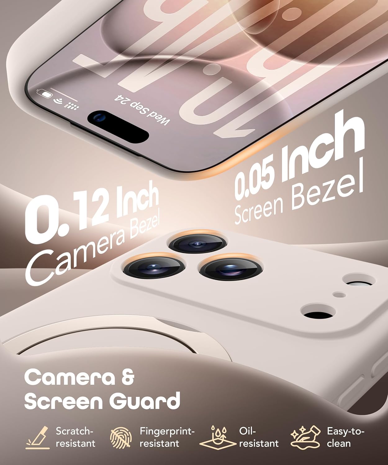 GolbinBox for iPhone 17 Pro Case with 360° Spin Magnetic Stand, [Compatible with MagSafe][Full Camera Protection], Full Body Shockproof Liquid Silicone Case with Ring Kickstand for 17 Pro 6.3'', Stone - Image 7