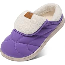 L-RUN Womens Quilted Puffer Slippers Fleece Lined Winter House Shoes | Quilted Puffer Upper Fleece Lining Anti-Slip Sole Indoor/Outdoor Slip-On Machine Washable Fits Standard &amp; Wide Feet