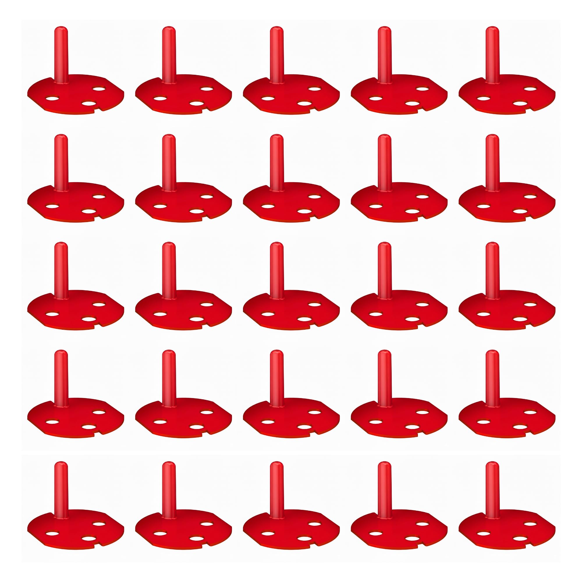 Lot de 25 Détrompeurs Prise Rouge 2P+T – Clips pour Fiche Mâle 2P+T – Compatible Prises Rouges à Détrompage – Installation Sans Outil