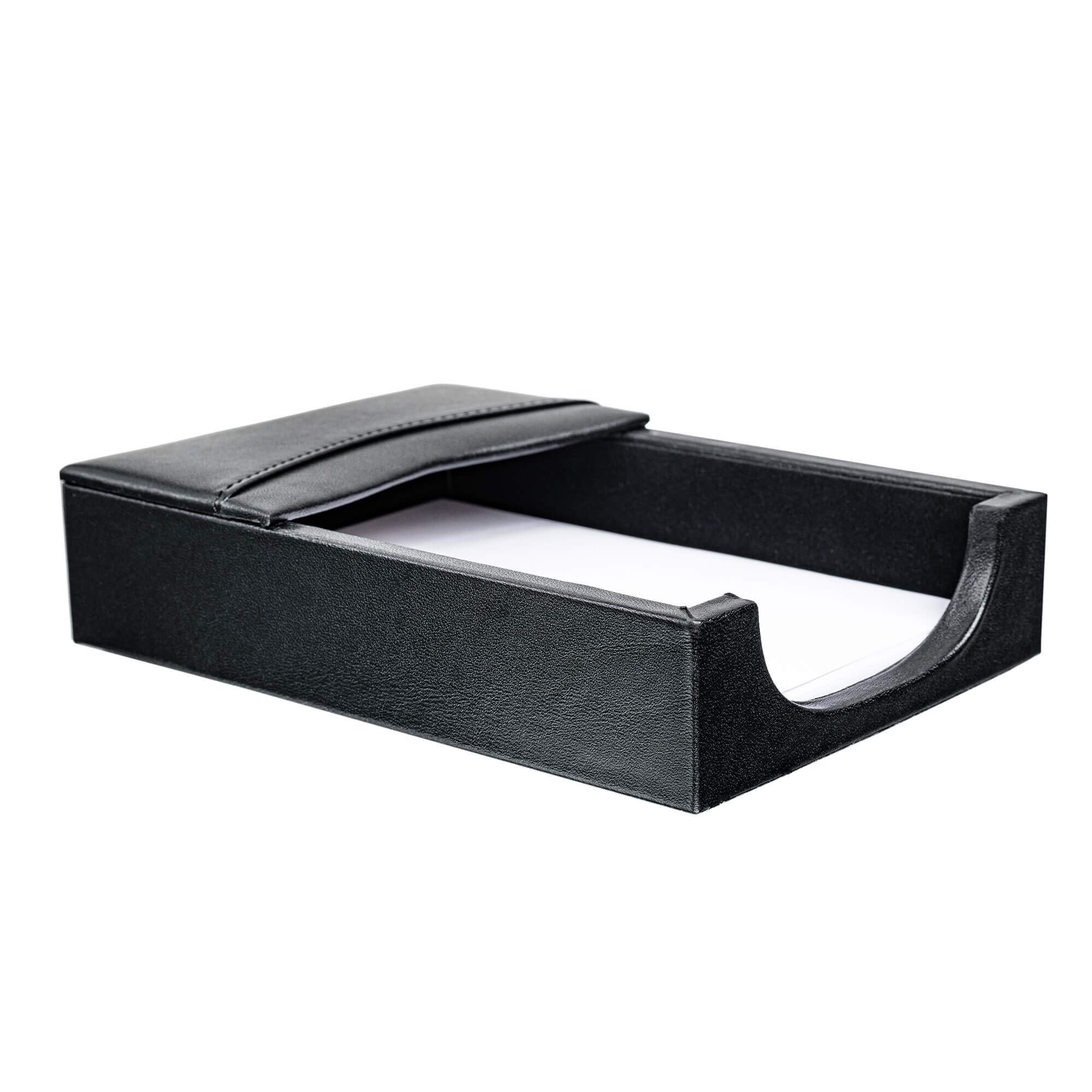 Dacasso Classic Black Leather 4 x 6 Memo Holder