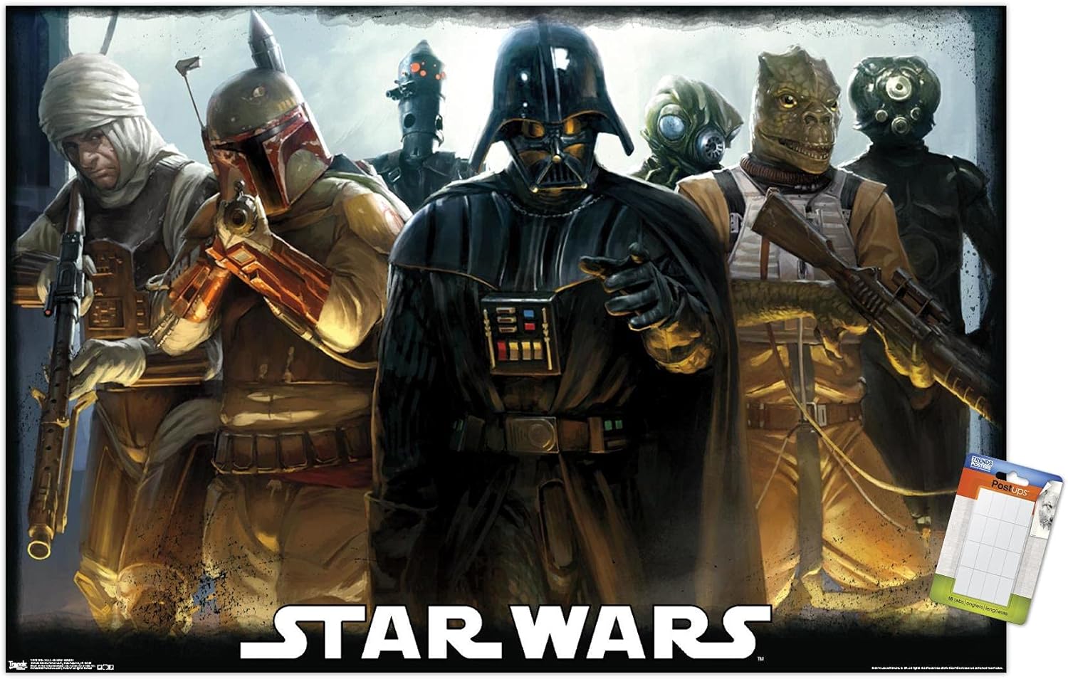 Trends International Star Wars: Saga - Bounty Hunters Wall Poster, 22.375" x 34", Black Framed Version