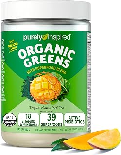 Purely Inspired Tropical Mango Iced Tea Flavor Organic Green Powder Mix