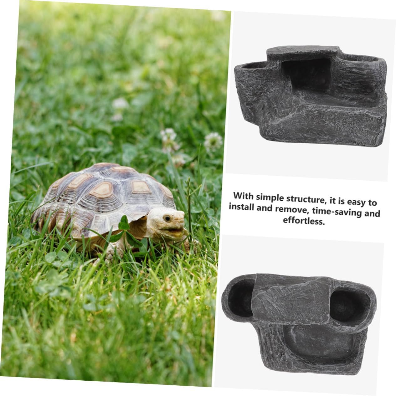 COLLBATH Turtle Tank Basking Platform Resin Reptile Basking Decor for Turtles Reptiles Convenient Climbing Access for Exercise Sunbathing Aquarium Landscaping Accessory