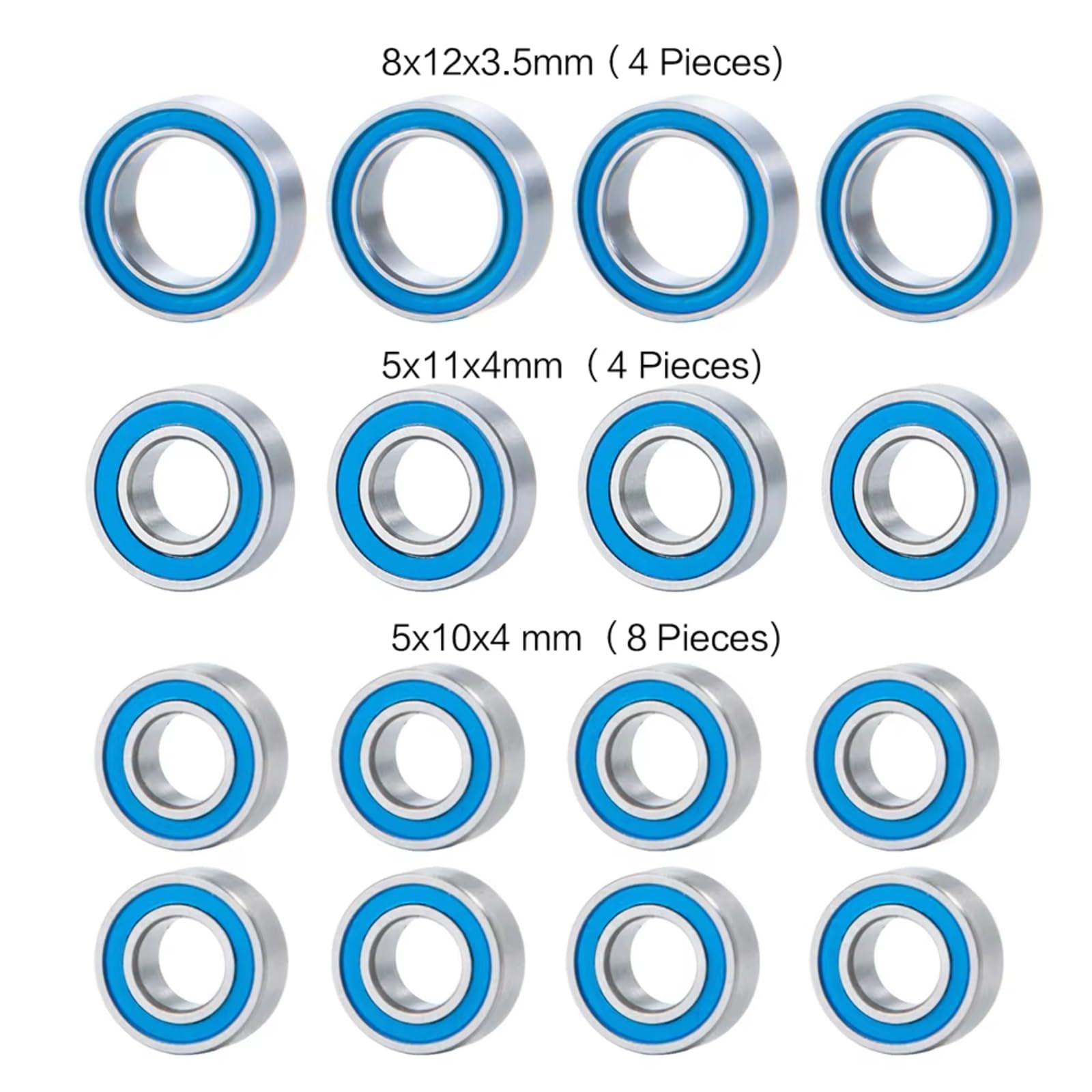 Para Tamiya Para TT-02 TT-02D Kit De 16 Rodamientos Sellados De Goma Piezas Rodamientos De Bolas Accesorios Actualización Para Camiones Y Coches RC Piezas Repuesto RC Rodamientos