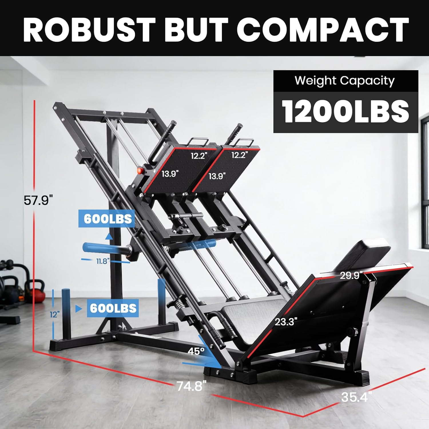 Lionscool Upgraded 3-In-1 Leg Press Hack Squat Machine With ...