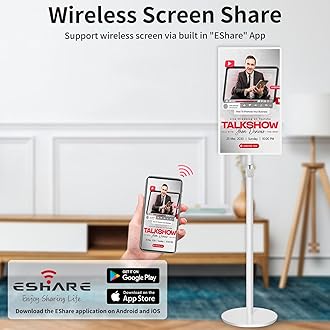 AYSTekMann 15.6" Digital Signage Display 10000 mAh Capacitive Touch Screen Advertising Display with Wireless Screen Mirroring, All in One LCD Screen HDMI-in with Android 11(8+128GB)