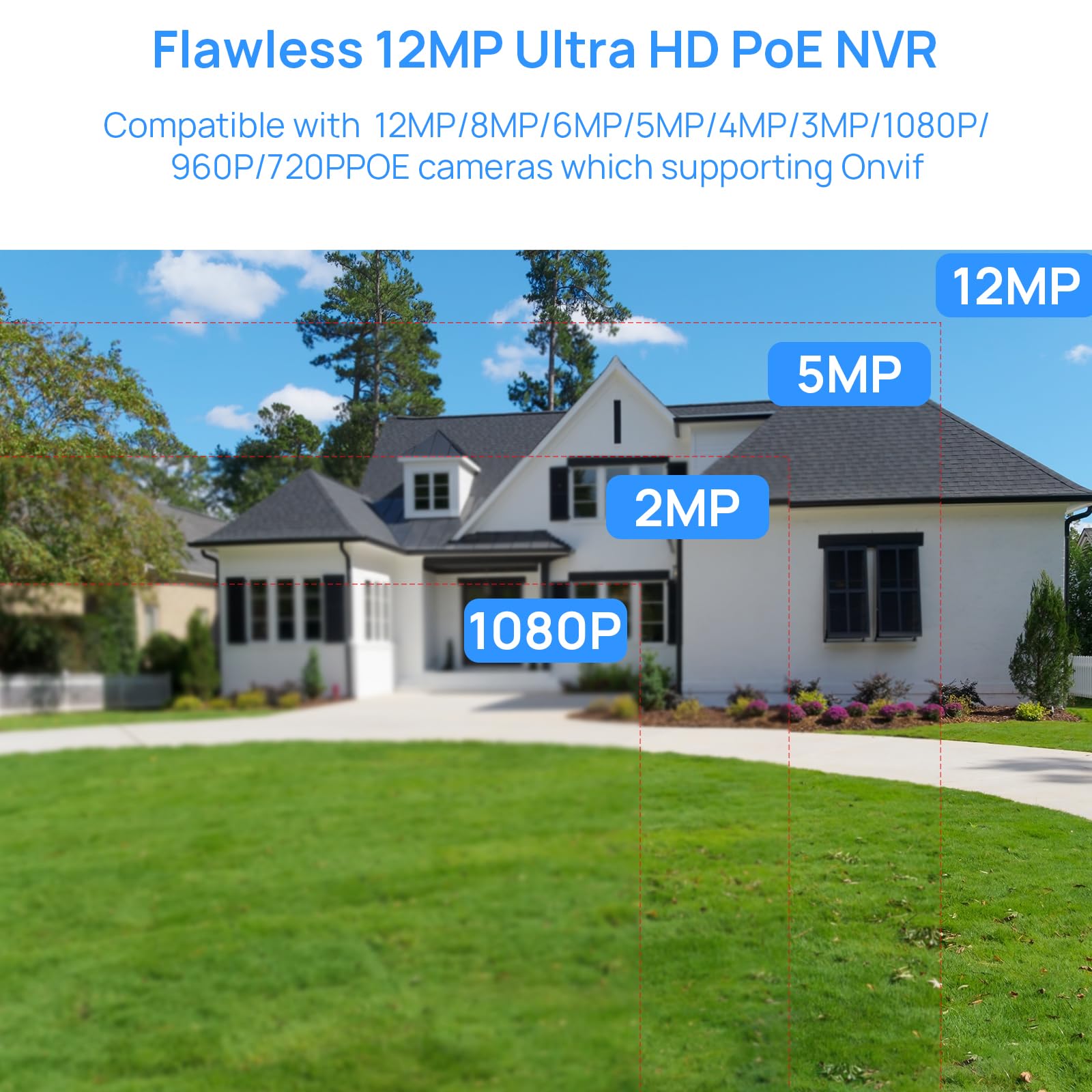 VIKYLIN 8 Kanal PoE NVR Rekorder, 4K Netzwerk Videorekorder für IP Kamera Überwachungssystem, Unterstützt bis zu 12MP Kameras, H. 265+ Kompression, HDMI 4K Ausgabe, 24/7 Aufnahme, bis 14TB, PG108H-8P