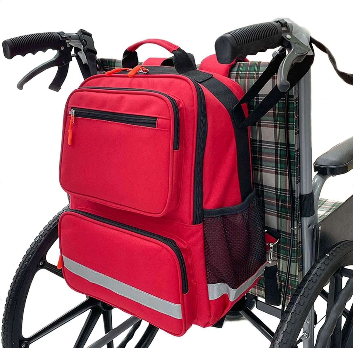 REHOOF Bolsa para Silla De Rueda,Mochila Emergencias Sanitarias para Exterior,Botiquin Viaje,Almacenamiento Práctico para Accesorios,Mochila Impermeable para Sillas De Ruedas Eléctricas Y Andadores A