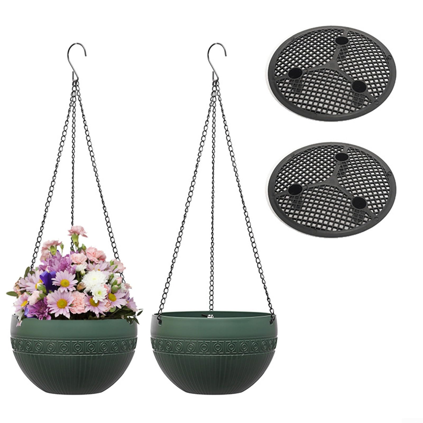 MMleYN Fioriera Sospesa per Ringhiera, Vasi da Fiori Sospesi per Ringhiera Esterna, Ringhiera per Balcone per Giardino, Balcone, Recinzione, Ringhiera (Color : Black