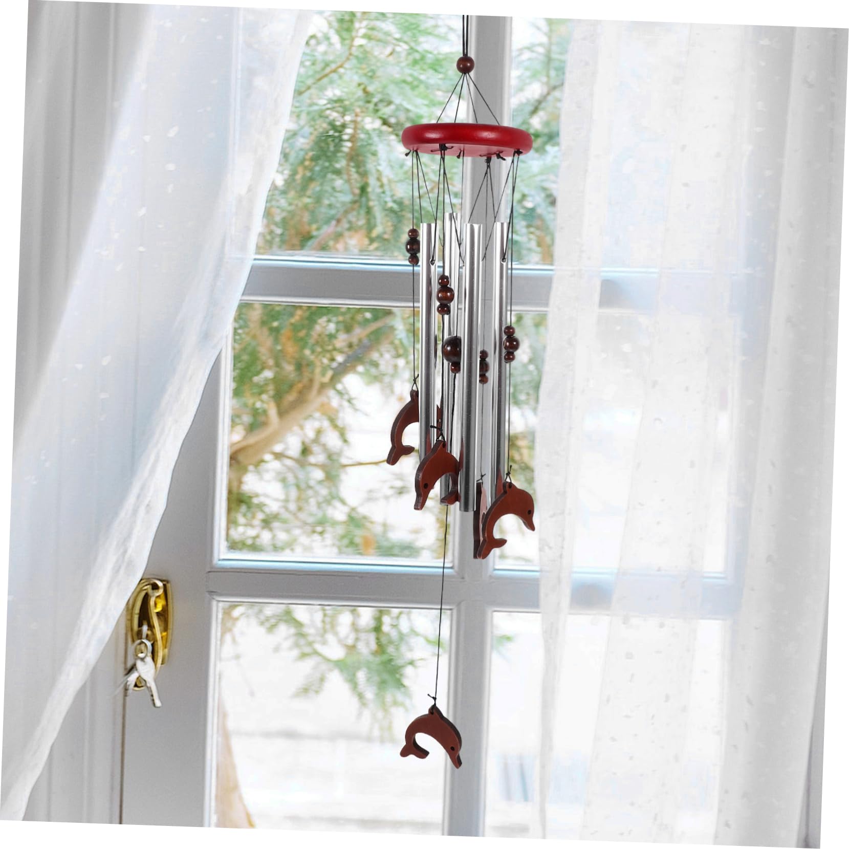 Toddmomy 5 Stück Aluminiumwindspiel Outdoor-Windspiel Dekoration Windspiele Hängenden Windspiel Windgitter Für Garten Windglocke Ornament Outdoor-glockenanhänger Dekorative Windspiele Holz