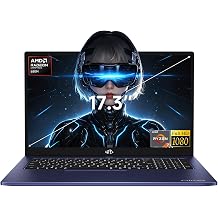 NIMO 17.3" FHD IPS Gaming Laptop, AMD Ryzen 7 Computer (Up to 4.75 GHz, Beat i7-12650H) with 16GB DDR5 RAM 1TB SSD Radeon 680M GPU 2-Yr Warranty 180&deg; View Multifuntional for Business Creator Student