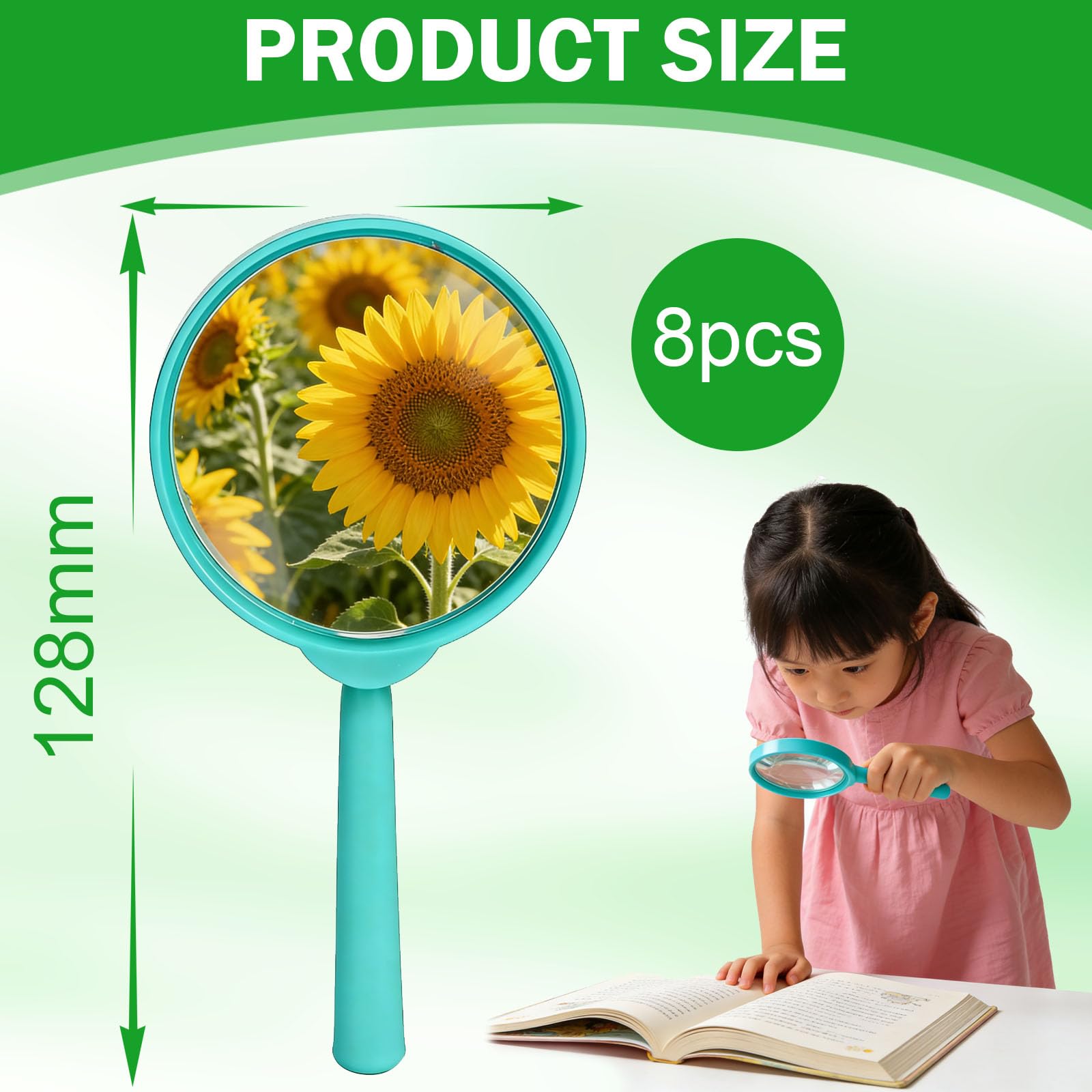 Lot de 8 Loupe pour Enfant Observer Insectes Plantes Cadeau Éducatif