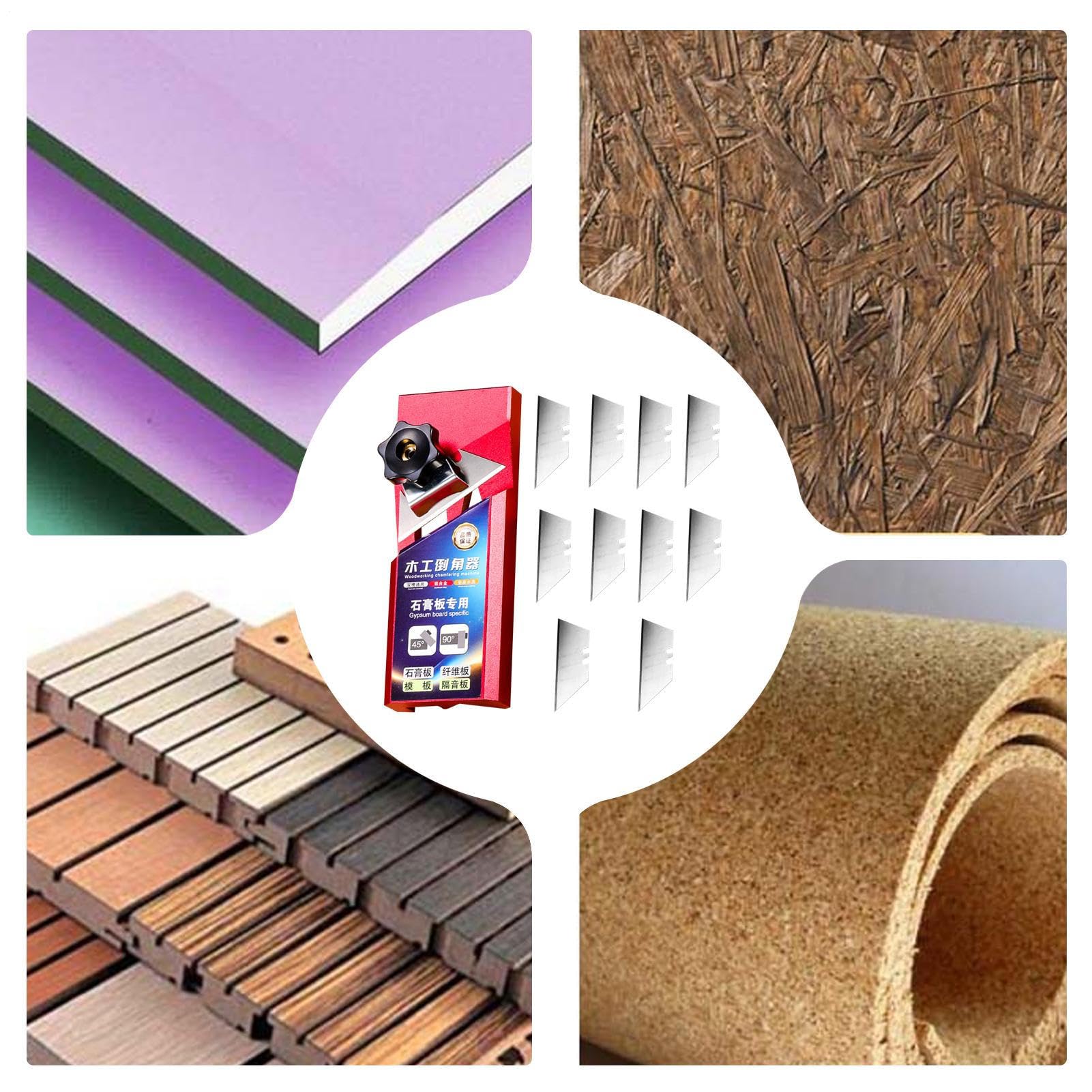 Pialla a Mano per Cartongesso,Smusso a 45° per bordi di lastre in cartongesso - Pialla per Smussare Cartongesso - per lavorazione del legno, edilizia, miglioramento casa, intelaiature