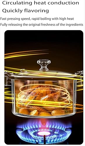Miniatura 3 de Olla a presión de esmalte antiadherente (8L) Olla multifuncional con tapa, sello de silicona, válvula a prueba de derrames, olla de presión (A)