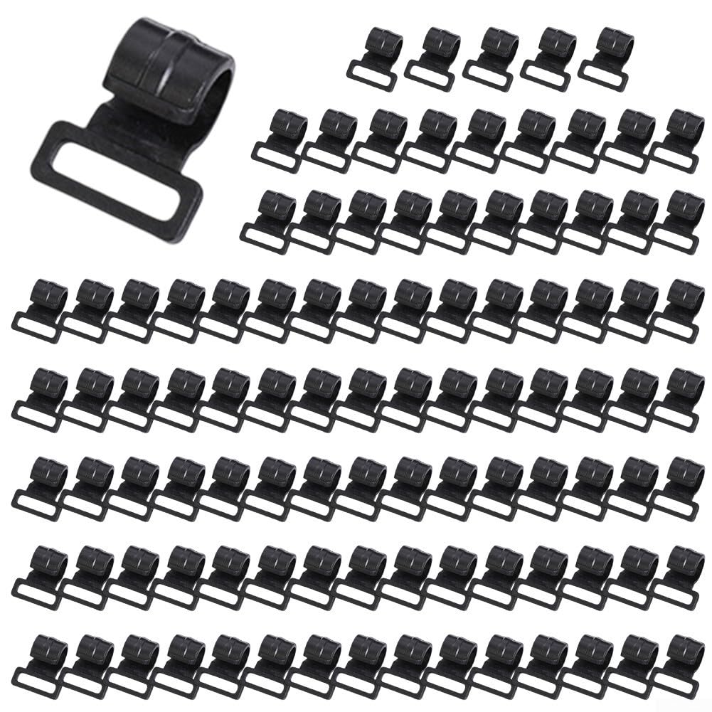 ZYWUOY 100pcs Camping Tent Hooks, Caravan Awning Tent Pole Plastic Inner C-Clips Hanger(13mm)