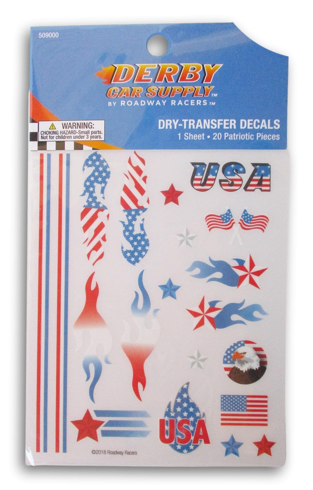 Stickabilities Stars, Flames & Checkers Dry Transfer Decals for Derby Racer 1 Sheet - 14 Pieces, 259119