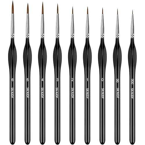 Detail Paint Brushes Set for Tiny Tip Acrylic and Watercolor Painting - Professional Artist Supplies for Warhammer 40k Miniatures and Face Sculpting - Ultra Thin, Extra Fine