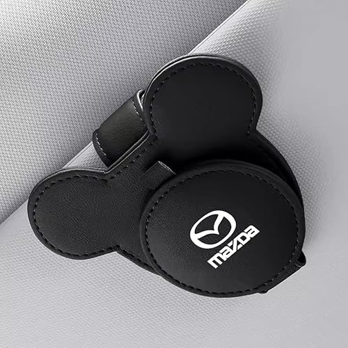 DabbOo Car Glasses Holder, for Mazda 2 3 5 6 MX5 MX30 CX30 CX5 CX50, Magnetic Glasses Holder for Car Sun Visor Accessories,E Black