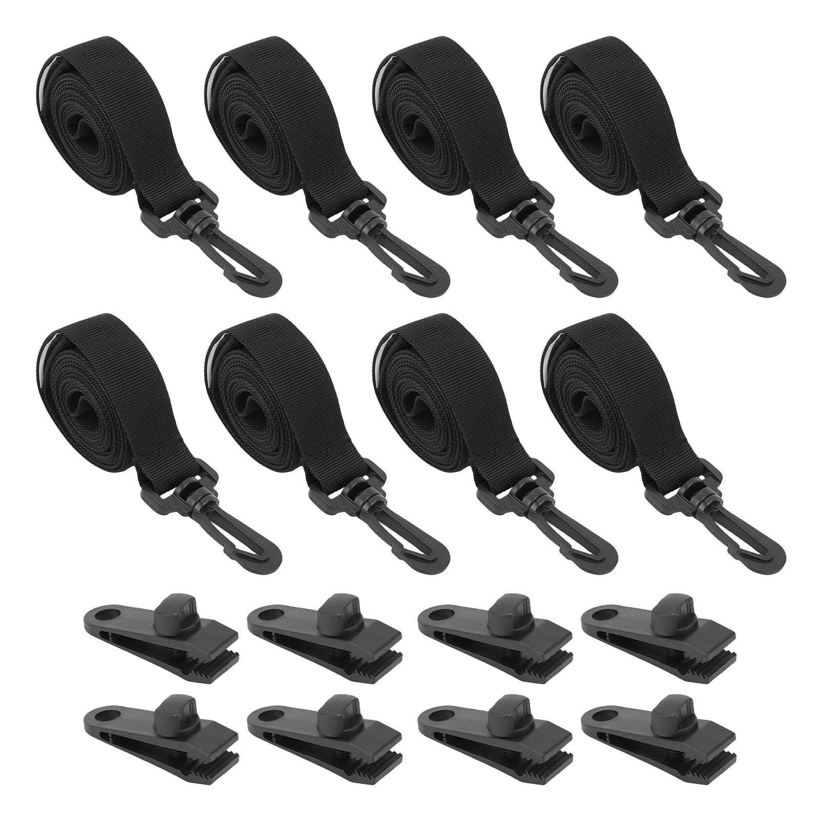 Kit de moulinet de bâche de piscine 16 pièces 8 sangles de serrage Installation sans effort Fixation de couverture – Verrouillage serré sans dommage pour piscine creusée