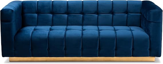 Baxton Studio Sofa, Blue