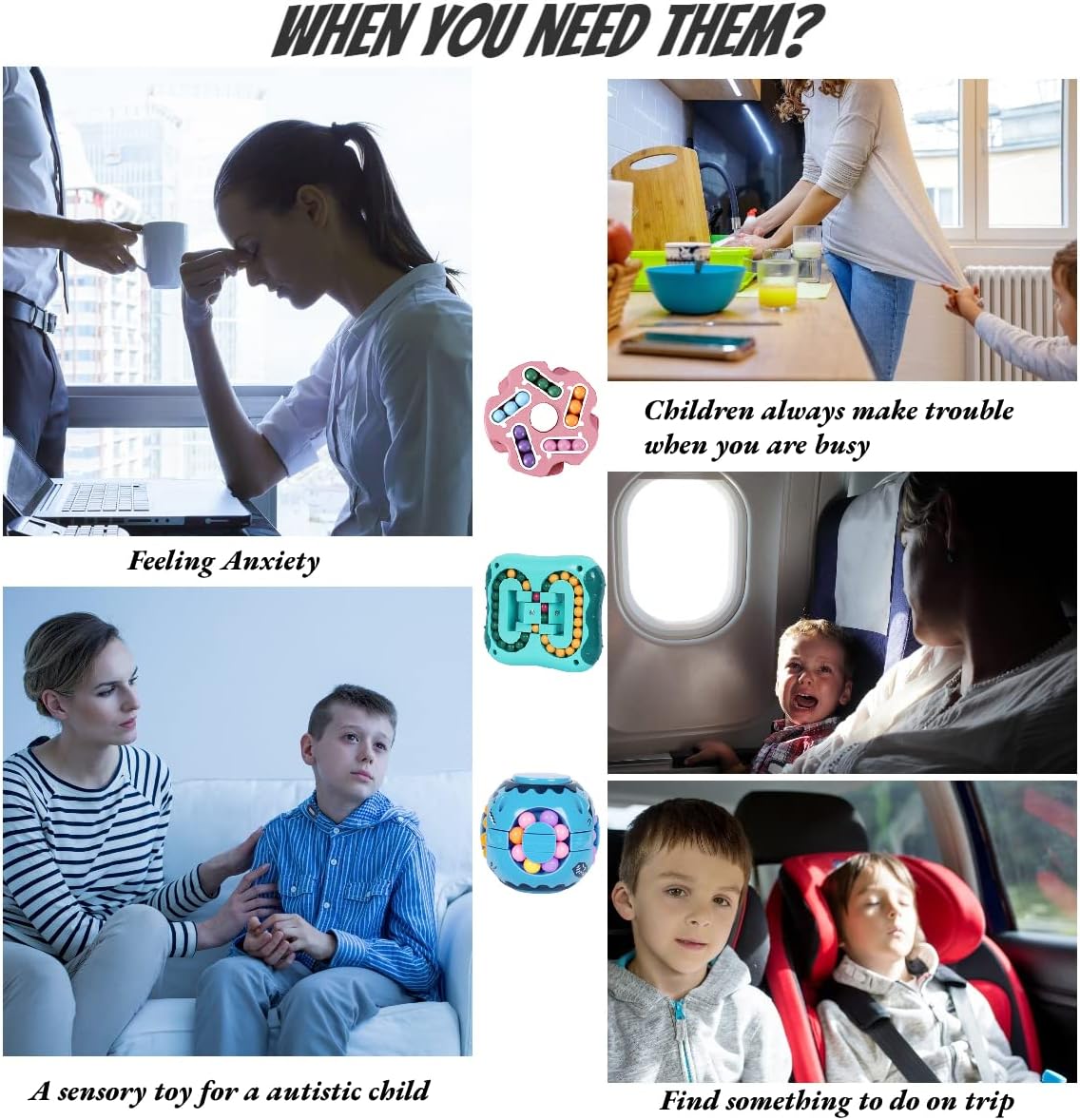 Fidget Toys Pack Fidget Spinner for Adults Kids Autism Sensory Anxiety Relief Travel Toys Gift for Men Women Children