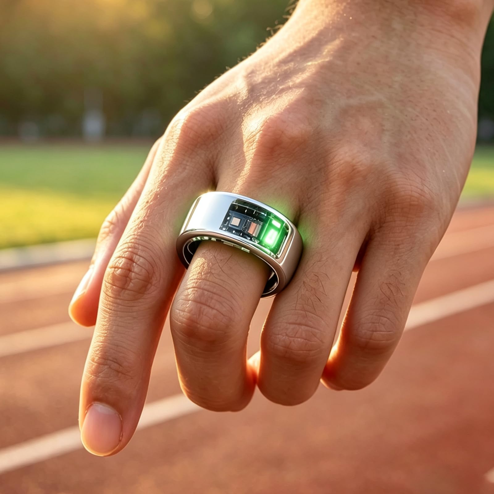 Anillo Inteligente Hombre Mujer, Cuerpo Resistente De AleacióN De Titanio, Recargable, Impermeable, para Mujeres Silver-10