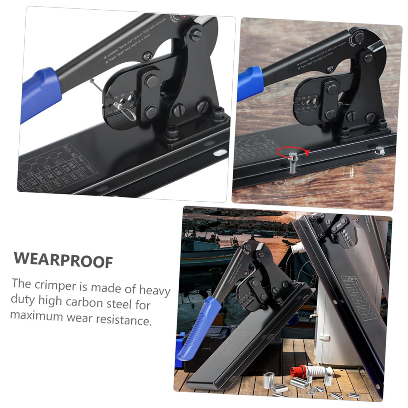 Alicates para Cables de Acero en Forma de 8, Crimpadora | Acero al Carbono, Alta Dureza y Resistencia al Desgaste, para Cables de Acero y Correas de Perro
