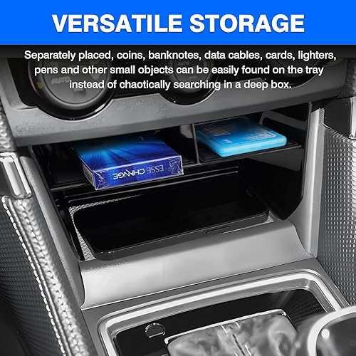 Miniatura 3 de Autorder Organizador de consola central para Subaru Crosstrek 2024, caja de almacenamiento para reposabrazos, bandeja de inserción secundaria con 2