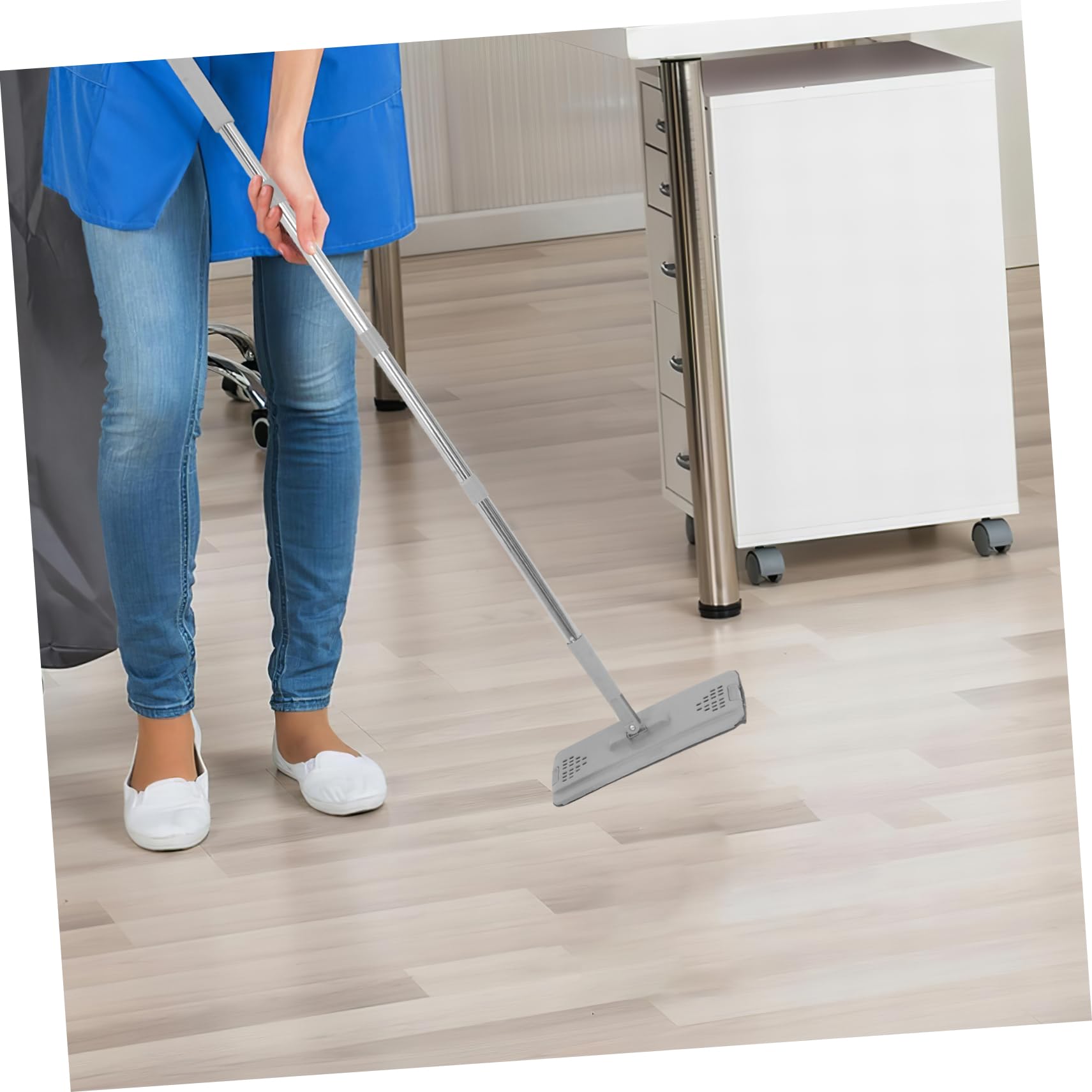 Yardenfun Mop i Wiadro z Wringerem Zestaw Do Czyszczenia Podłóg Ścian i Okien Mop Płaski Do Użytku Mokro i Sucho z Wymiennymi Wkładami z Mikrofibry Wiadro