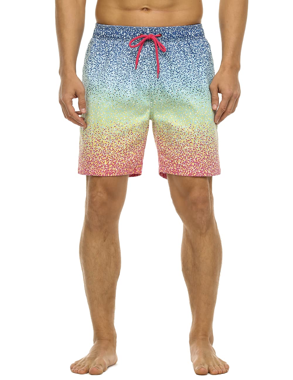 Mens Swim Trunks Quick Dry Surfing Shorts Fashion Printed Soft Washed Casual Full Liner Beach Shorts-image-47