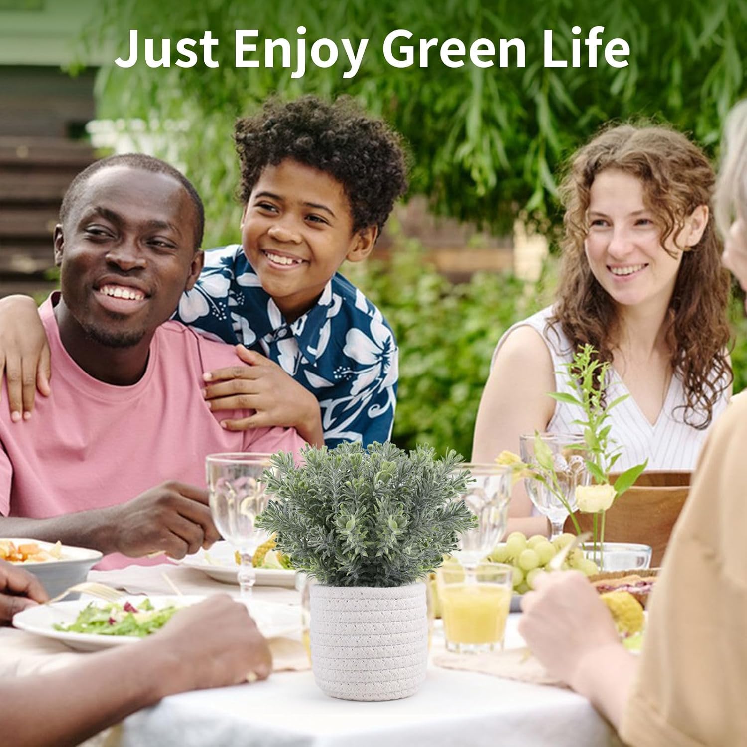 Hopewood Small Artificial Plants Eucalyptus with a Weave Basket Potted Plants for Home Office Desk Farmhouse Indoor Decor - Image 9