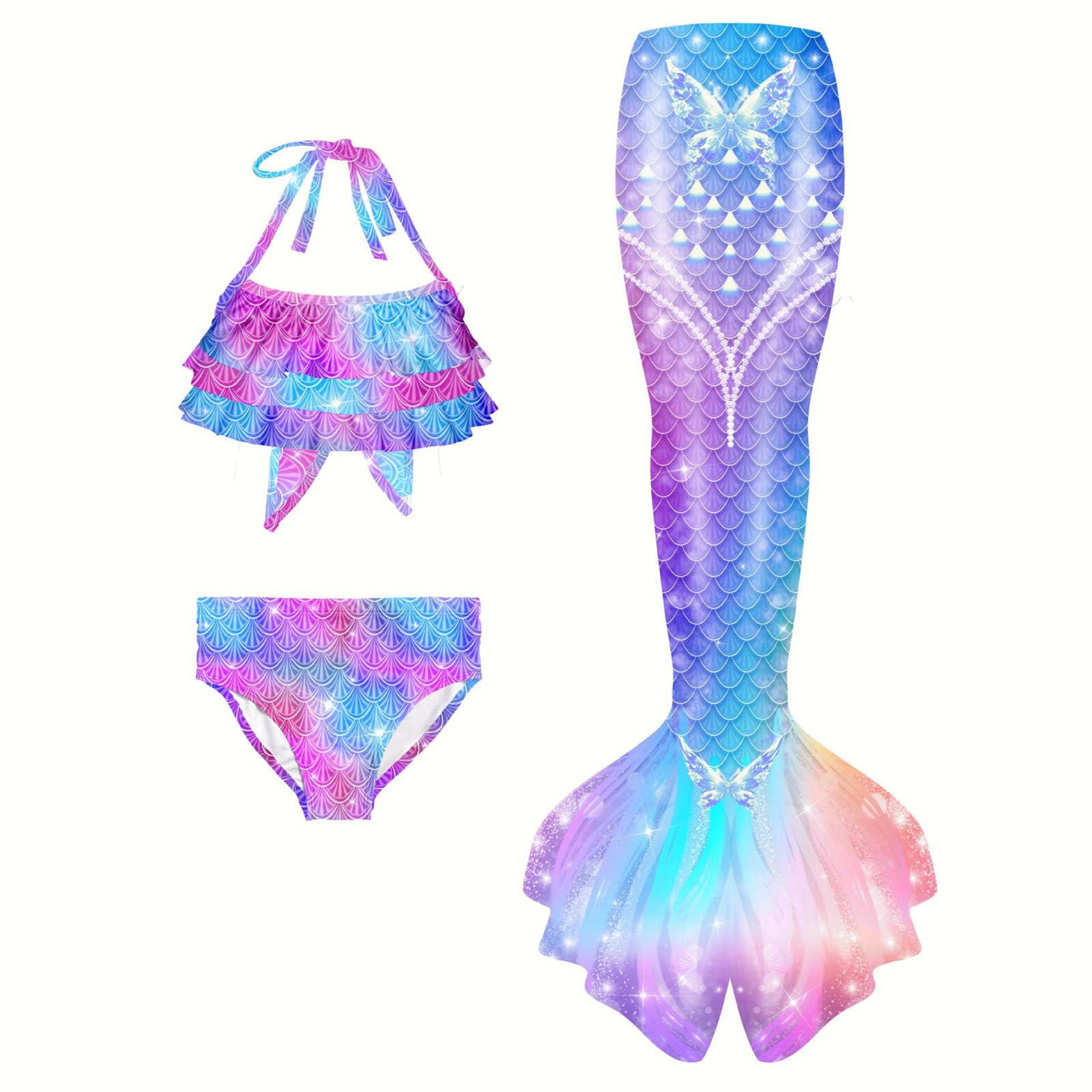 2026 Girls Cute Classy Tail Blanket Set Fish Scale Pattern Snuggle Blanket for Girls Planet Sparkle Suit Swimming Glittery Clothing Ideal For Pool And Sea Sets