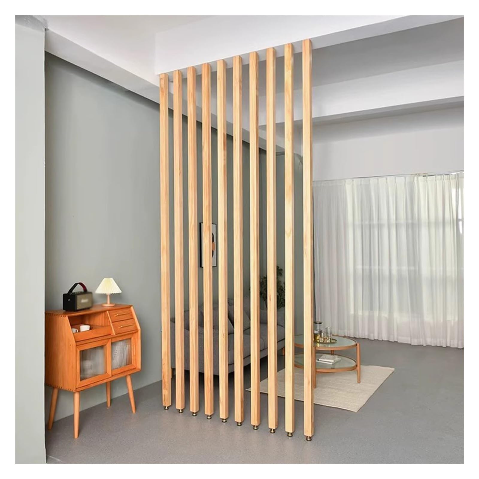 Paravents muraux en bois : cloisons élégantes de 80 cm au design architectural contemporain