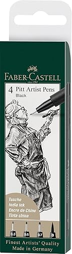 Faber-Castell Pitt Artist - Cartera para bolĂgrafo Negro paquete de de 4 Faber-Castell Pitt Artist - Cartera para bolĂgrafo Negro paquete de de 4
