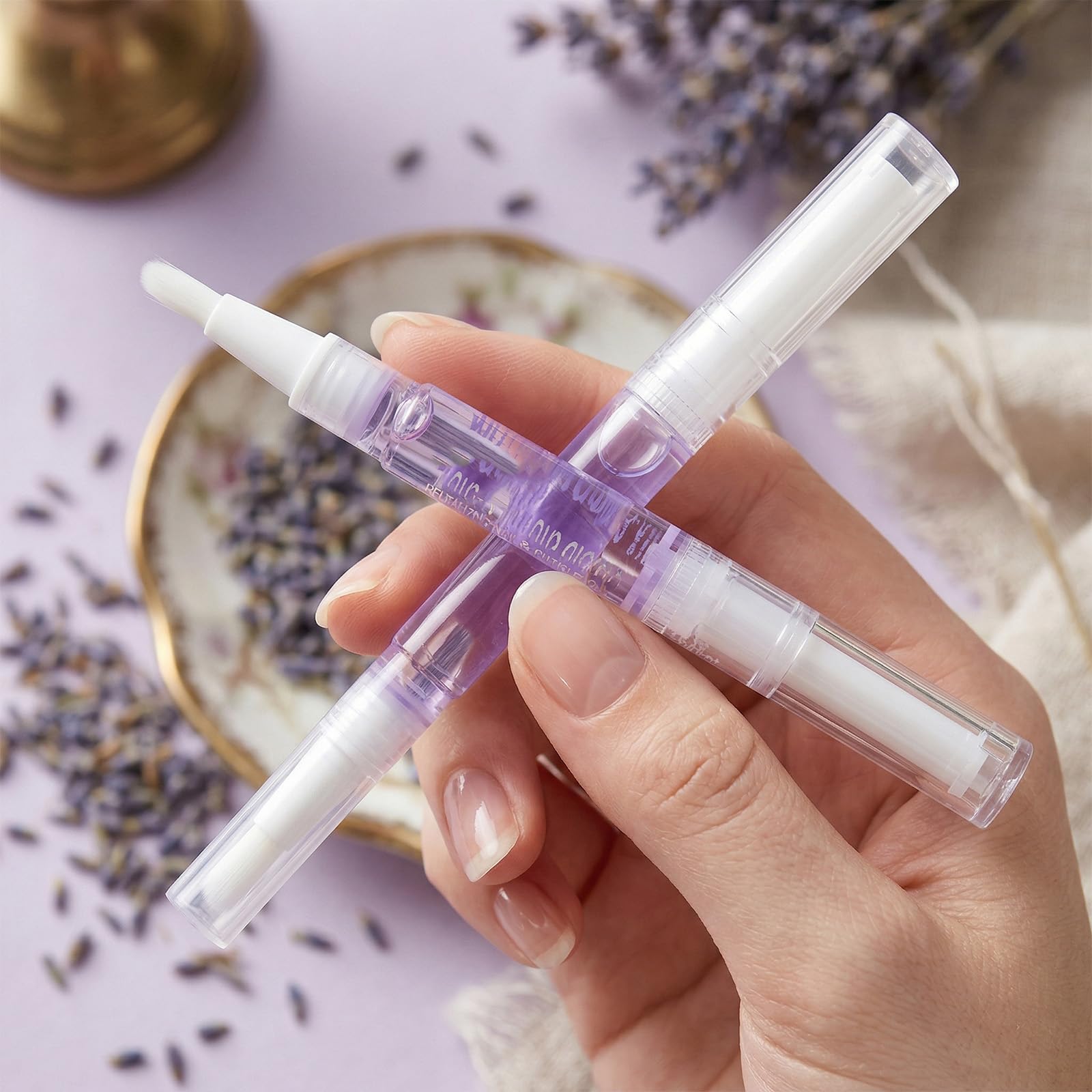 1 pz Trattamento cuticole in penna, olio nutriente alla lavanda, applicatore a pennello, previene pellicine e secchezza, per ufficio, viaggi e uso quotidiano, indispensabile per mani curate