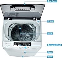 Vista 6 de Lavadora completamente automática Giantex, lavadora portátil de lavandería 2 en 1, combo de lavadora y centrifugadora de 8.8 libras, bomba