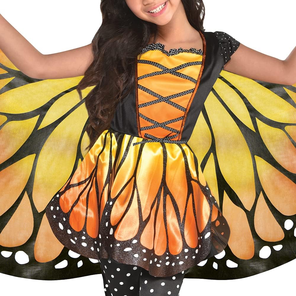 Vista 3 de amscan Disfraz de mariposa monarca para niñas talla M talla 8-10 1 pieza