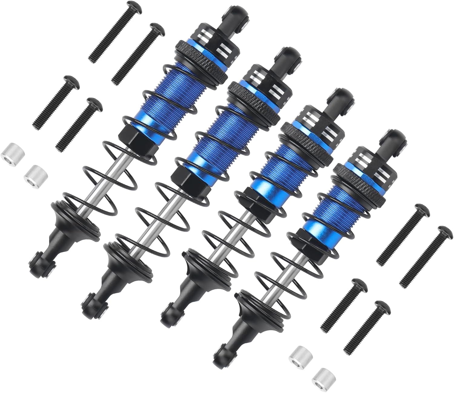 RC Car Shock, daitoku Shock Absorber Front & Rear for 1/10 Traxxas Slash 2WD/4X4 Hoss Rustler 4X4 VXL Bandit Nitro Stampede Replacement of 5862 - Blue